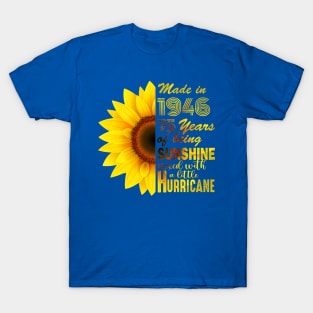 Vintage 1946 Sunflower 75th Birthday Awesome Gift T-Shirt